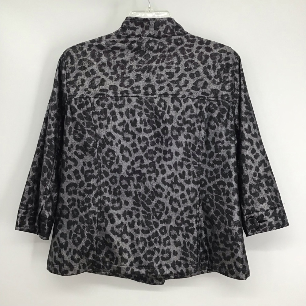 Multiples Leopard Print Shiny 3/4 Sleeve Double B… - image 2